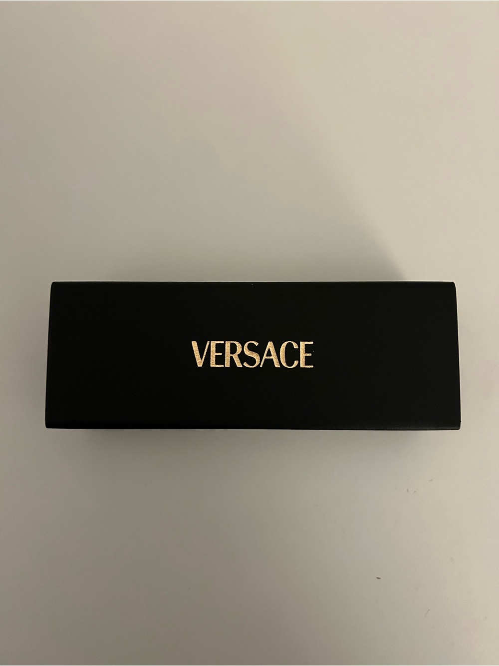 Versace Black Eyeglass Case with Gold Logo